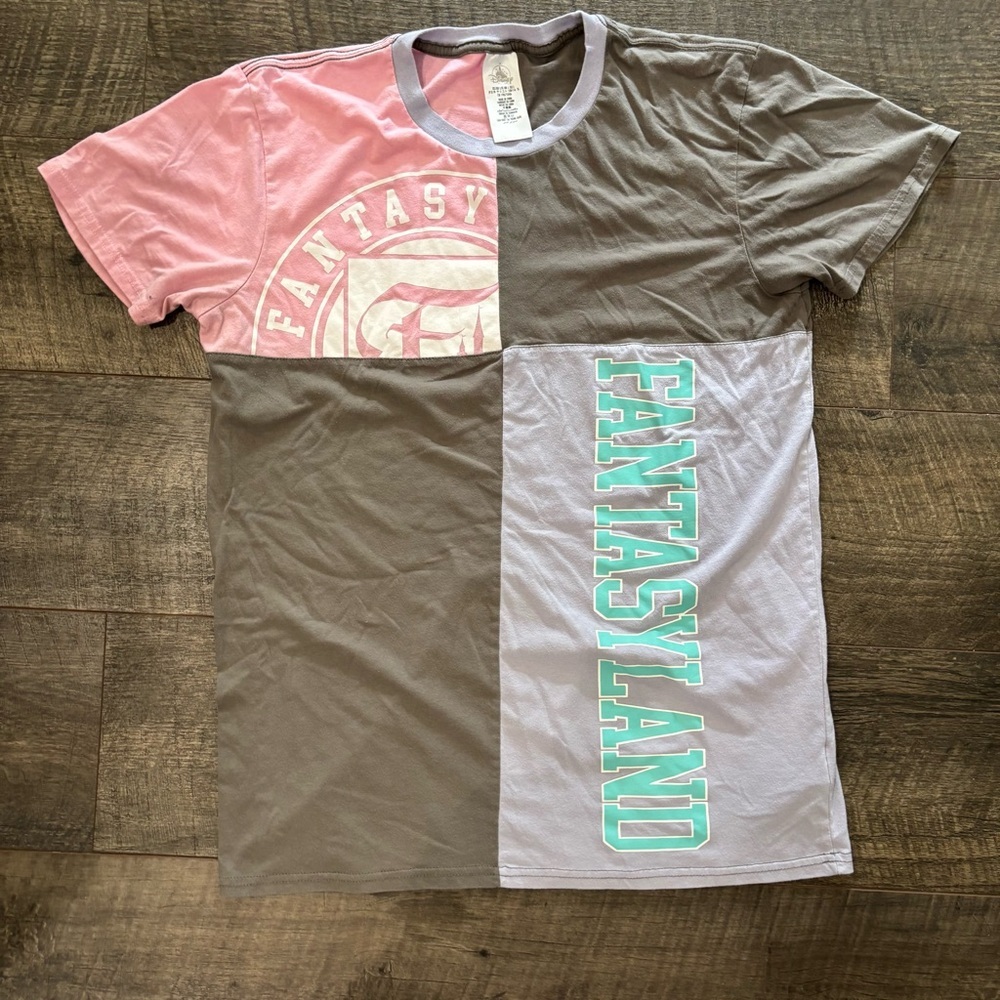 Disney Fantasyland Pink and Gray Tee
